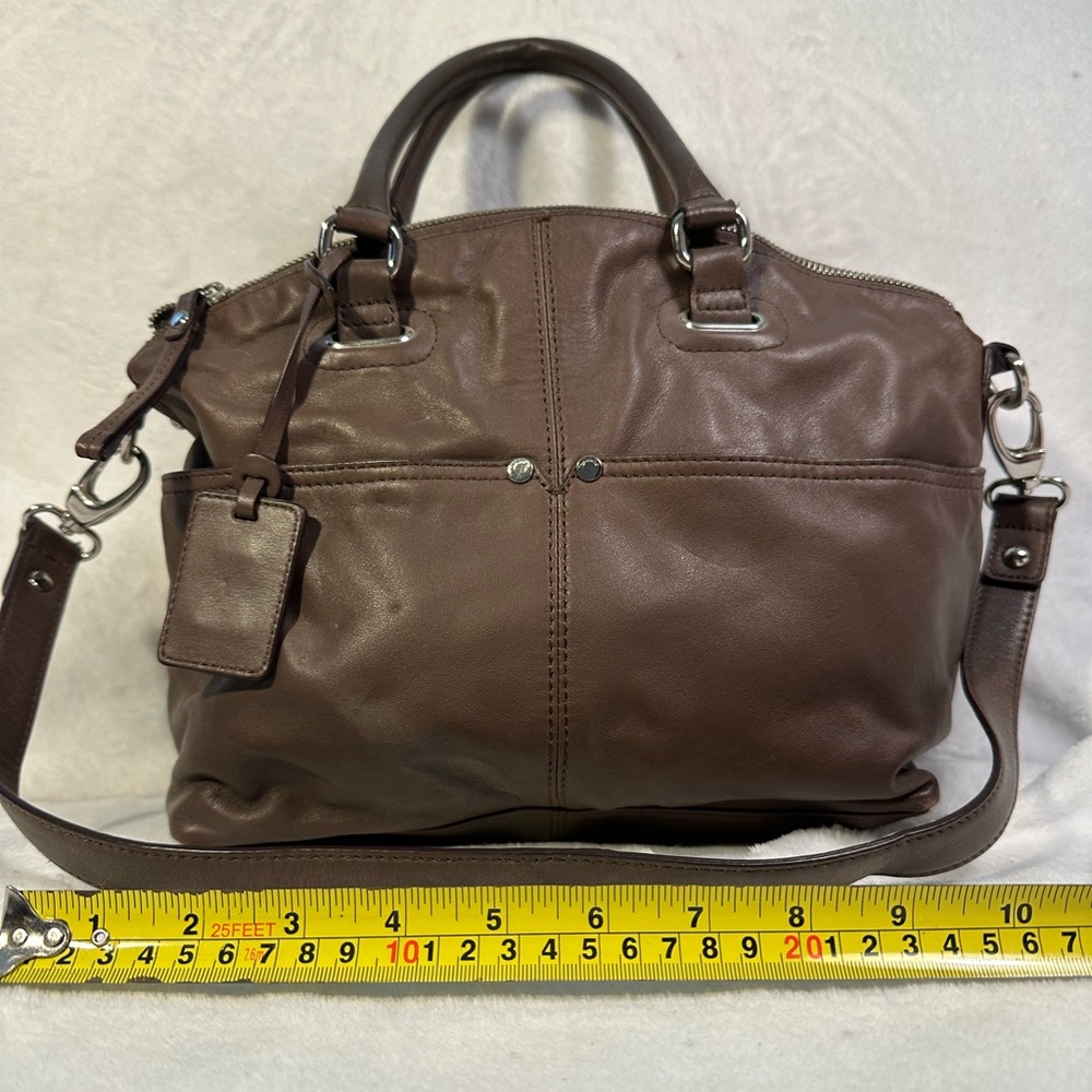 Tignanello brown satchel with shoulder strap